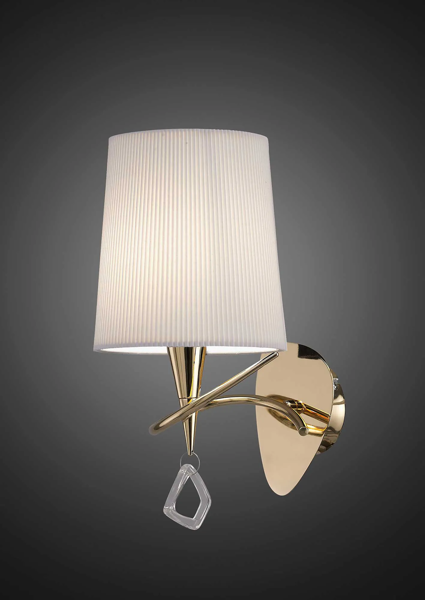 Mara French Gold-Ivory White Wall Lights Mantra Armed Wall Lights
